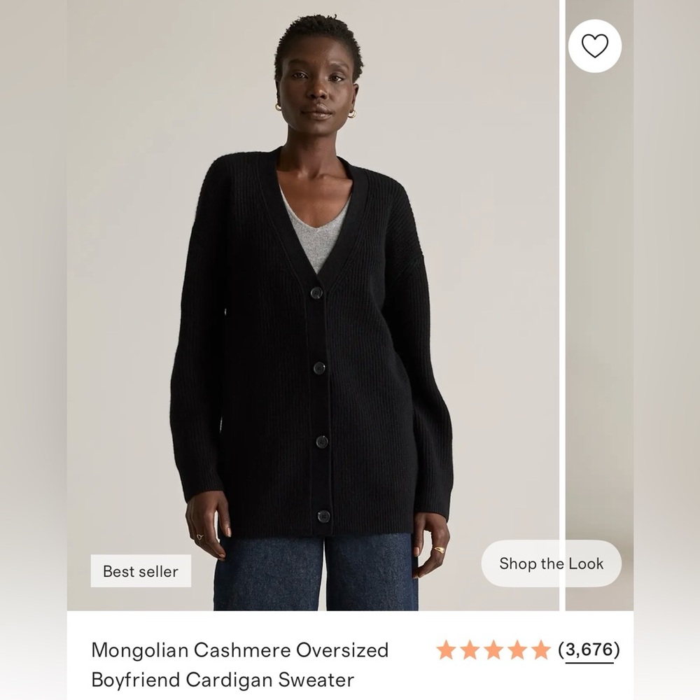 Quince Women's Black Mongolian Cashmere Sweater